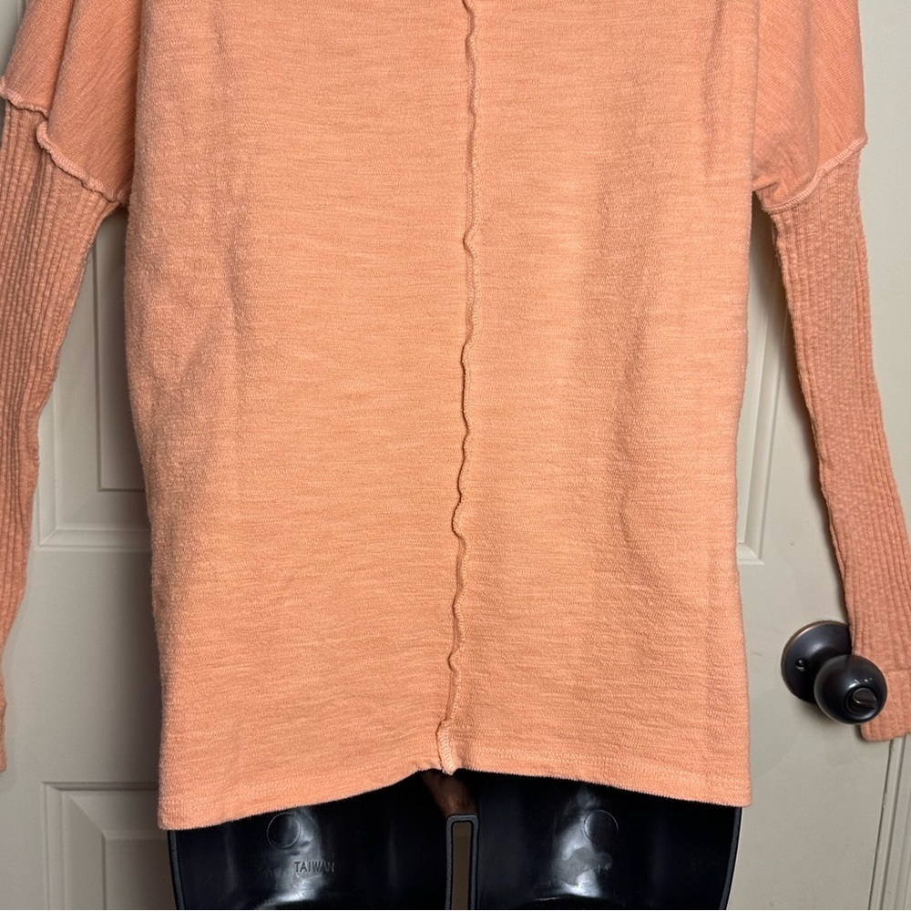 Amadi by Anthropologie Francesca Mock Neck Sweater Peach/Coral Pink NWT Small - Picture 13 of 16